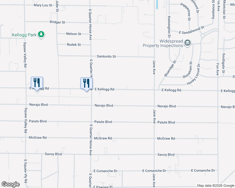 map of restaurants, bars, coffee shops, grocery stores, and more near 4201 E Kellogg Rd in Pahrump
