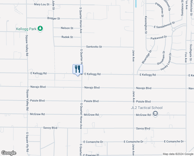 map of restaurants, bars, coffee shops, grocery stores, and more near 4131 East Kellogg Road in Pahrump