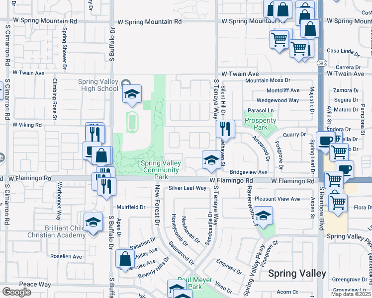 map of restaurants, bars, coffee shops, grocery stores, and more near 3978 Pebble Creek Avenue in Las Vegas