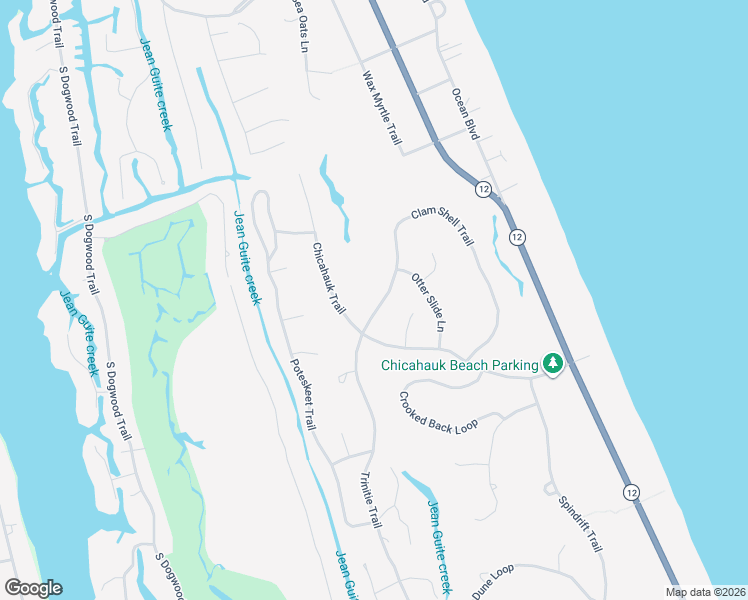 map of restaurants, bars, coffee shops, grocery stores, and more near 178 Clam Shell Trail in Kitty Hawk