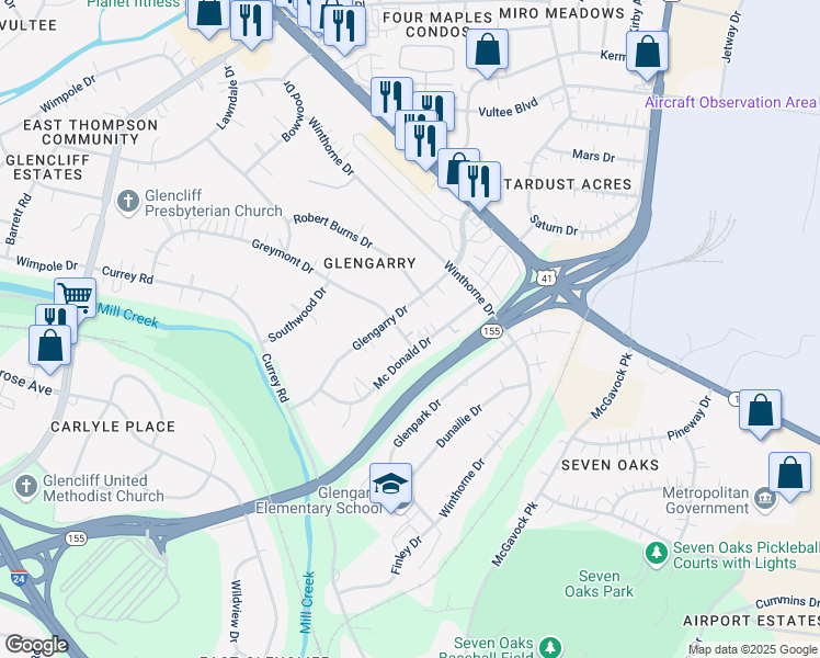 map of restaurants, bars, coffee shops, grocery stores, and more near 803 Greymont Drive in Nashville