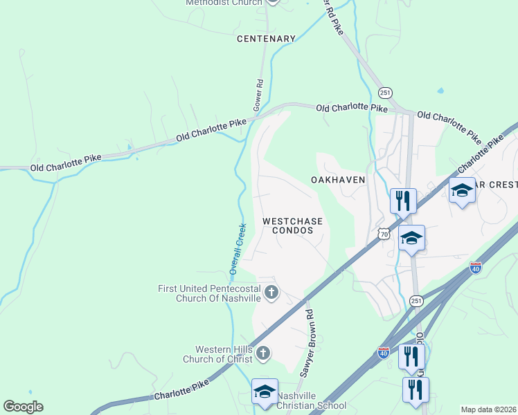 map of restaurants, bars, coffee shops, grocery stores, and more near 1321 W Running Brook Rd in Nashville