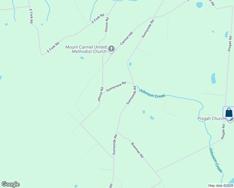 map of restaurants, bars, coffee shops, grocery stores, and more near 740 Sunnyside Road in Greeneville