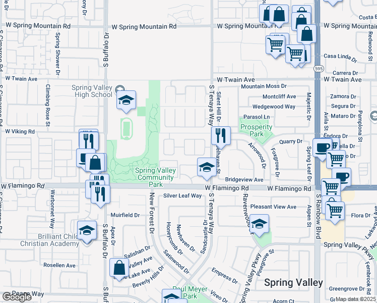 map of restaurants, bars, coffee shops, grocery stores, and more near 3978 Pebble Creek Avenue in Las Vegas