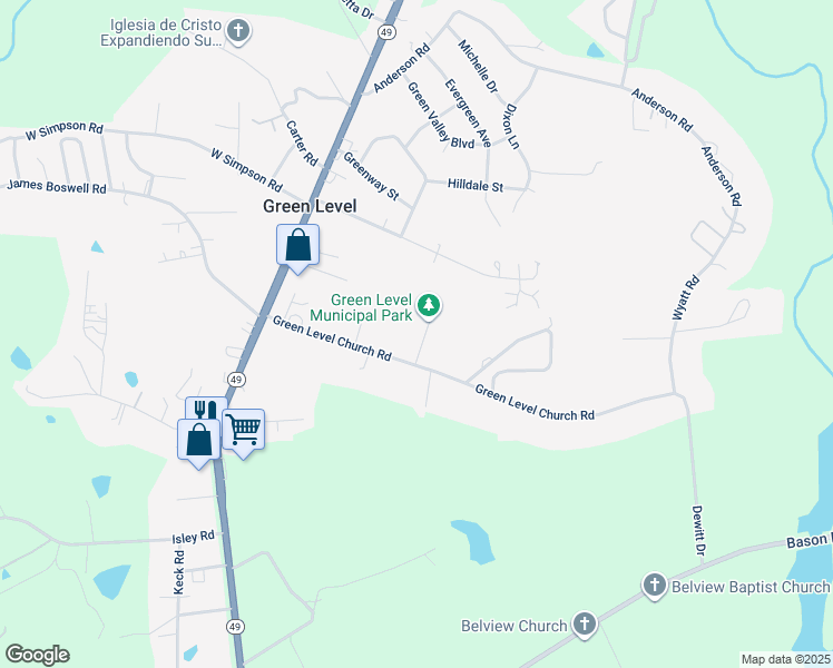 map of restaurants, bars, coffee shops, grocery stores, and more near 1326 Swann Road in Burlington