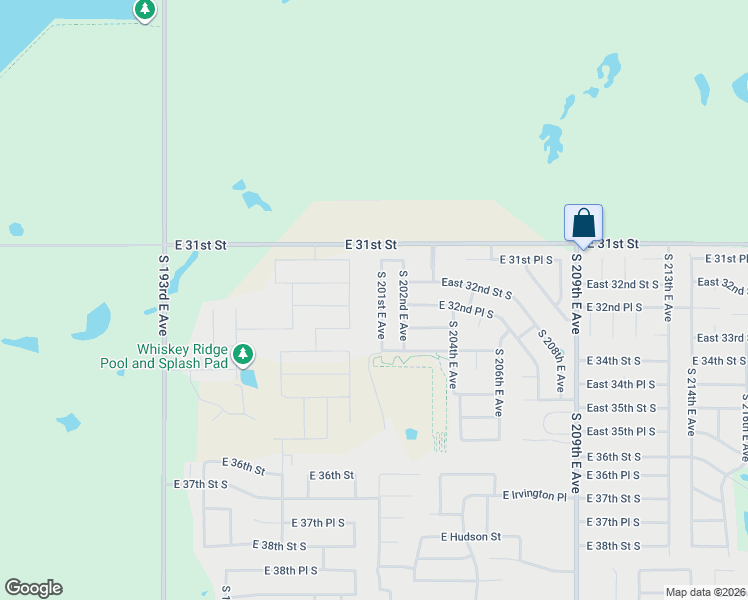 map of restaurants, bars, coffee shops, grocery stores, and more near 3246 South 201st East Avenue in Broken Arrow