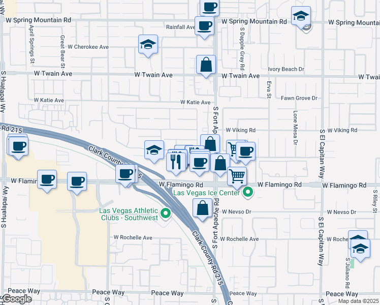 map of restaurants, bars, coffee shops, grocery stores, and more near 9491 Marina Valley Avenue in Las Vegas