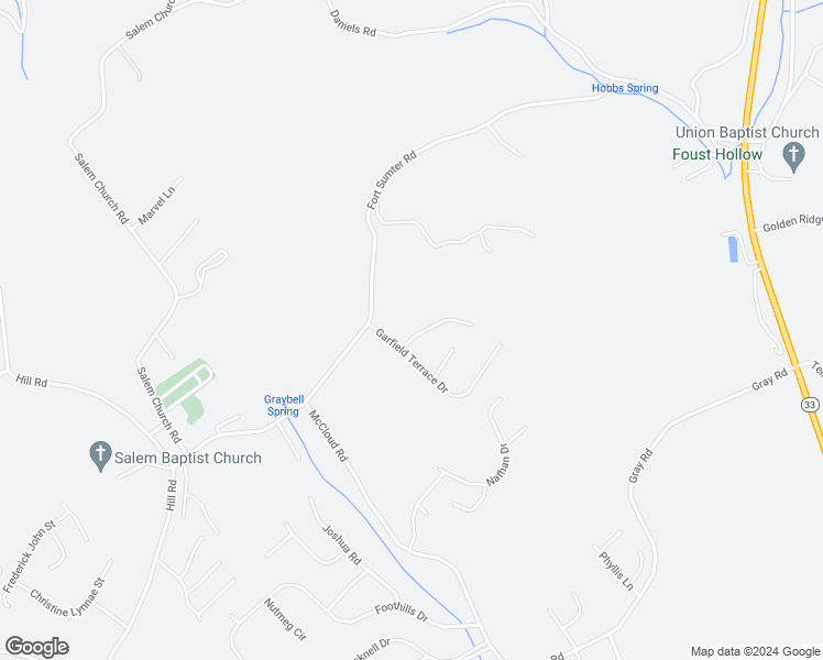 map of restaurants, bars, coffee shops, grocery stores, and more near 5009 Alpha Terrace Lane in Knoxville