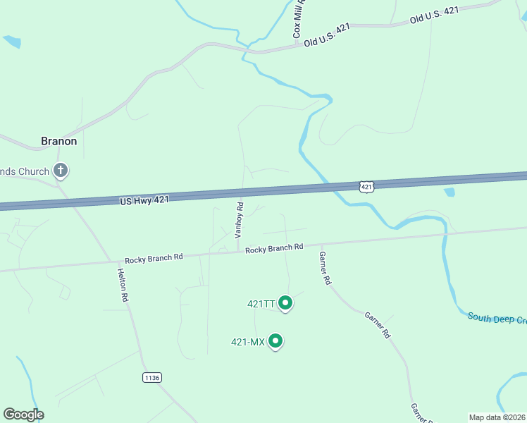 map of restaurants, bars, coffee shops, grocery stores, and more near 2013 Karen Road in Yadkinville