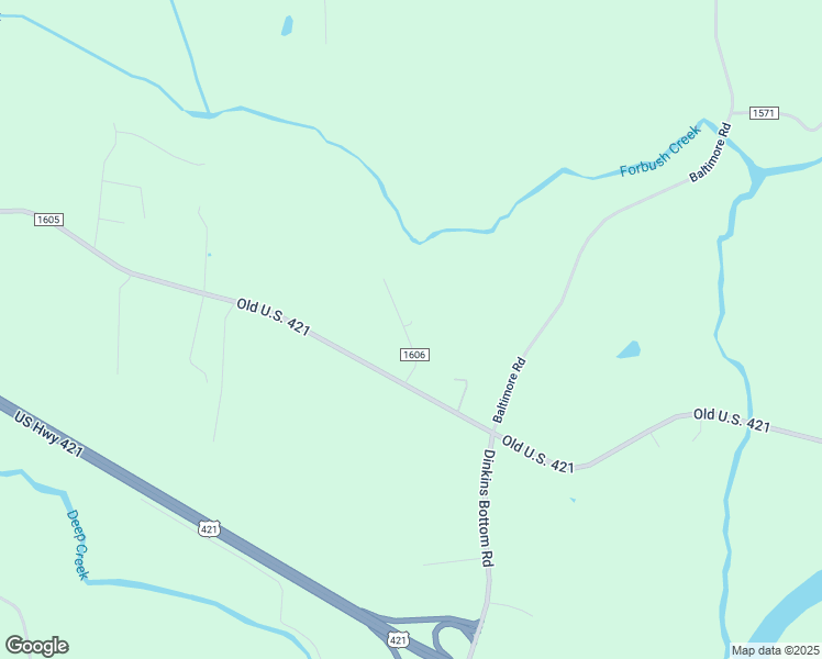 map of restaurants, bars, coffee shops, grocery stores, and more near 1525 Dinkins Road in Yadkinville