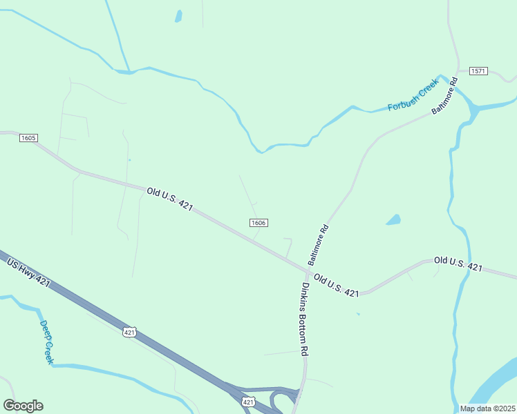 map of restaurants, bars, coffee shops, grocery stores, and more near 1525 Dinkins Road in Yadkinville