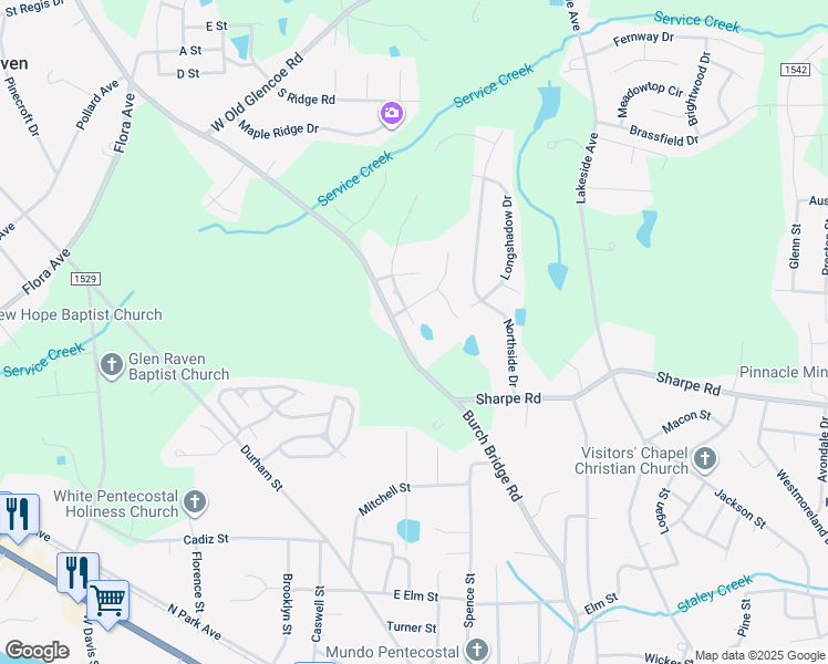 map of restaurants, bars, coffee shops, grocery stores, and more near 1802 Beech Court in Burlington