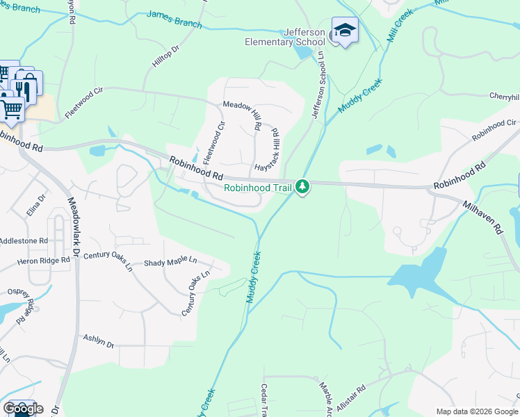 map of restaurants, bars, coffee shops, grocery stores, and more near 180 Brooks Landing Drive in Winston-Salem