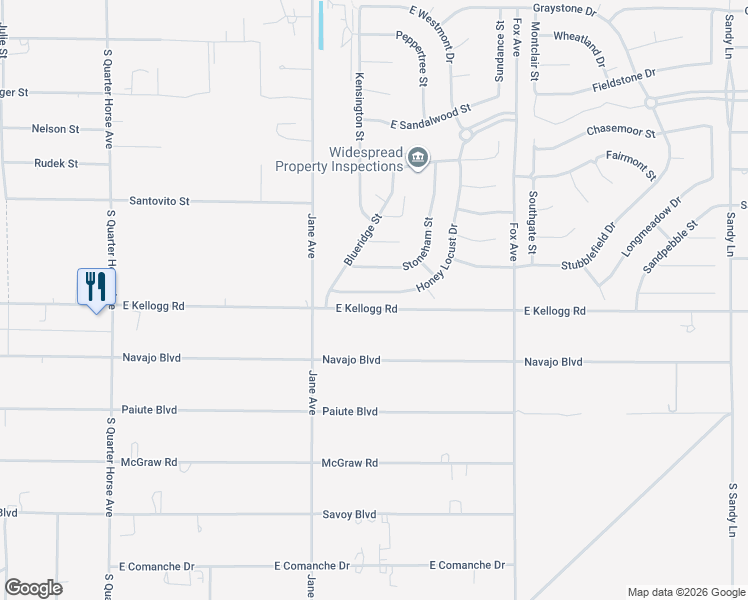 map of restaurants, bars, coffee shops, grocery stores, and more near 4641 Honey Locust Drive in Pahrump