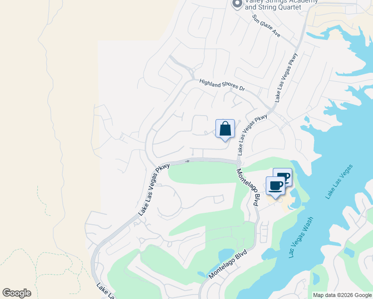 map of restaurants, bars, coffee shops, grocery stores, and more near Lake Las Vegas Parkway in Henderson