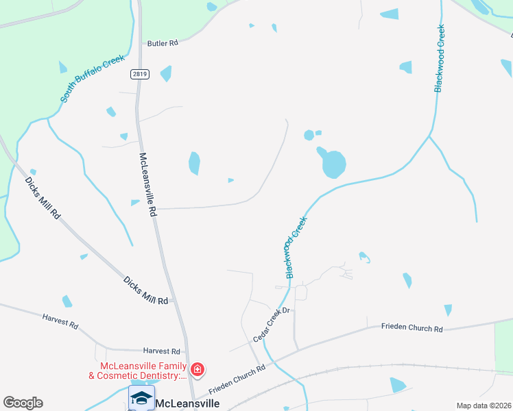 map of restaurants, bars, coffee shops, grocery stores, and more near 5438 Timbermill Road in McLeansville