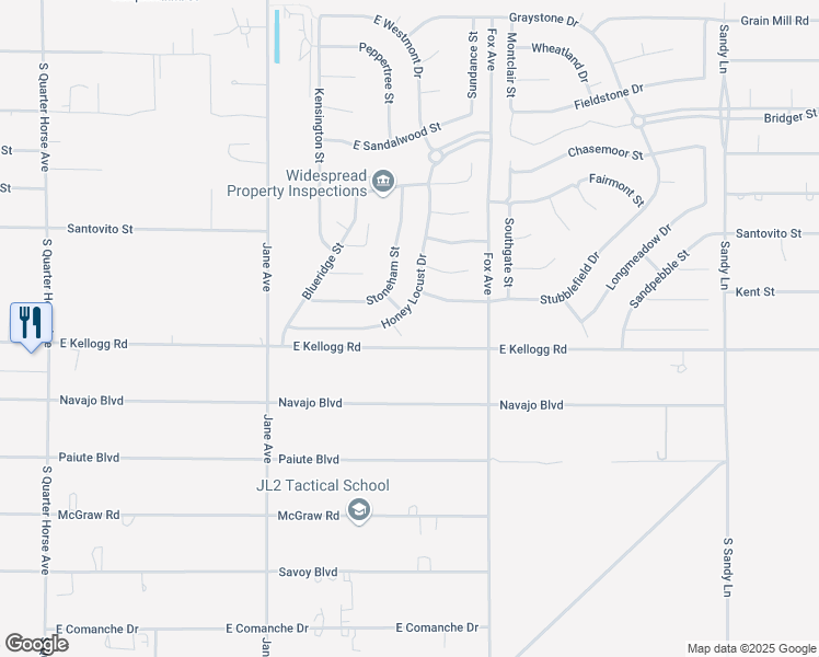 map of restaurants, bars, coffee shops, grocery stores, and more near 6981 Queenswood Court in Pahrump