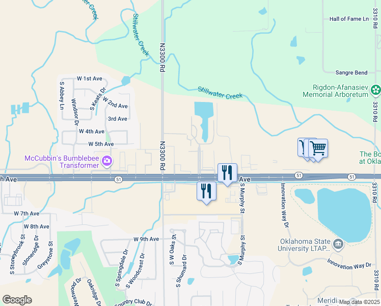 map of restaurants, bars, coffee shops, grocery stores, and more near 4600 West 6th Avenue in Stillwater