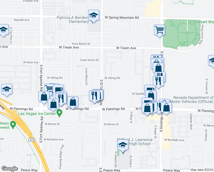 map of restaurants, bars, coffee shops, grocery stores, and more near 8963 Crystal Lagoon Court in Las Vegas