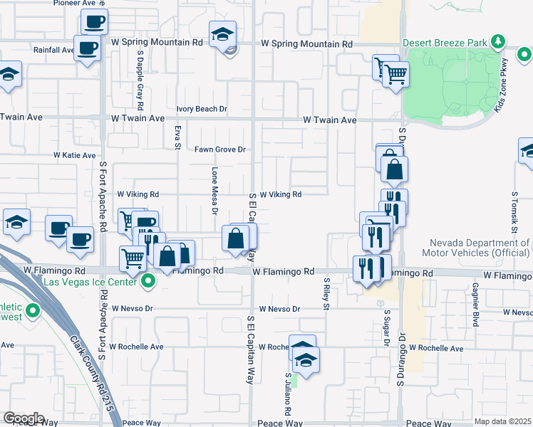 map of restaurants, bars, coffee shops, grocery stores, and more near 8963 Crystal Lagoon Court in Las Vegas