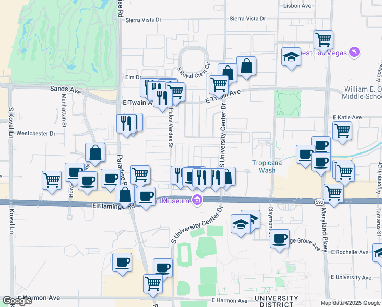 map of restaurants, bars, coffee shops, grocery stores, and more near 3934 Torsby Place in Las Vegas