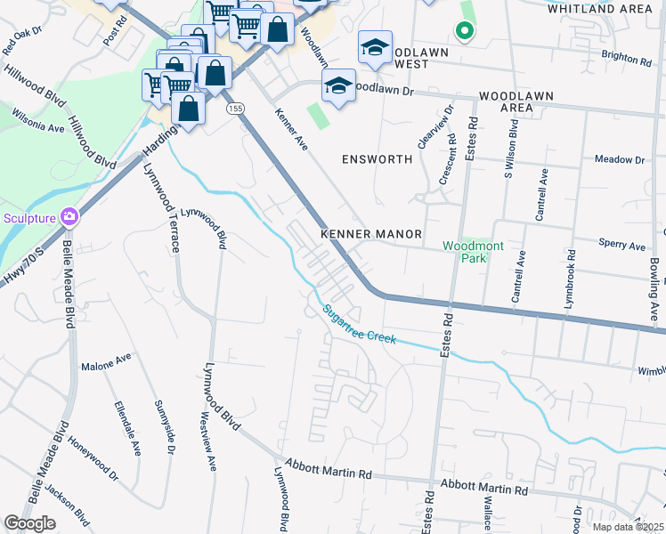 map of restaurants, bars, coffee shops, grocery stores, and more near 5 Valley Forge in Nashville