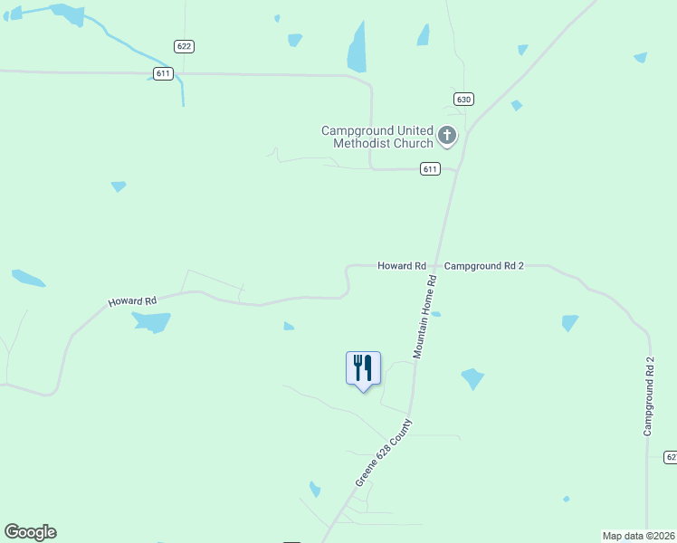 map of restaurants, bars, coffee shops, grocery stores, and more near 2541 Greene Road 625 in Paragould