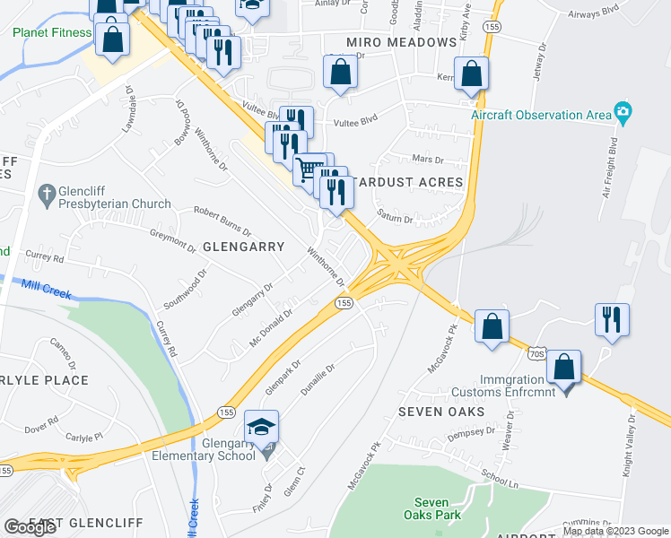 map of restaurants, bars, coffee shops, grocery stores, and more near 914 Winthorne Drive in Nashville
