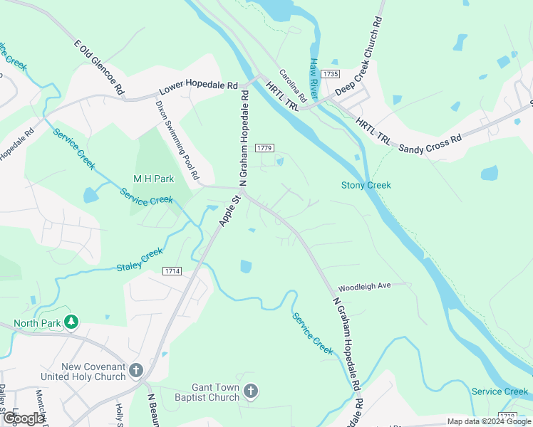 map of restaurants, bars, coffee shops, grocery stores, and more near 1424 North Graham Hopedale Road in Burlington