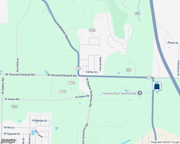 map of restaurants, bars, coffee shops, grocery stores, and more near Cartier Street in Fayetteville