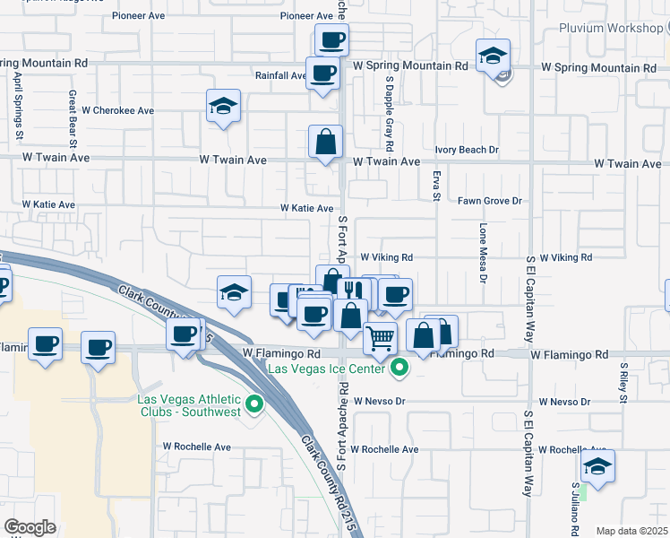 map of restaurants, bars, coffee shops, grocery stores, and more near 3906 Starfield Lane in Las Vegas
