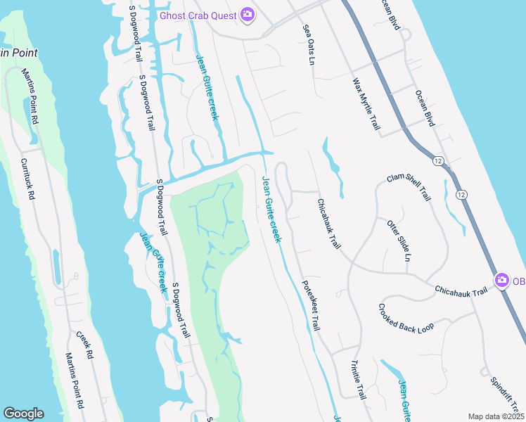 map of restaurants, bars, coffee shops, grocery stores, and more near 30 Fairway Drive in Kitty Hawk