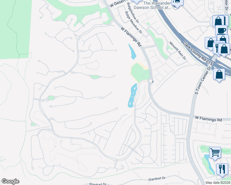 map of restaurants, bars, coffee shops, grocery stores, and more near 9 Hawk Ridge Drive in Las Vegas