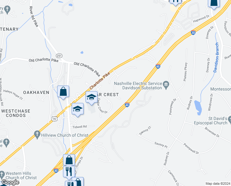 map of restaurants, bars, coffee shops, grocery stores, and more near 308 Williams Court in Nashville