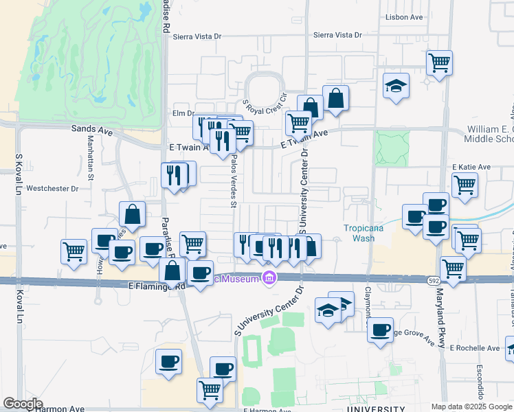 map of restaurants, bars, coffee shops, grocery stores, and more near 3907 Torsby Place in Las Vegas