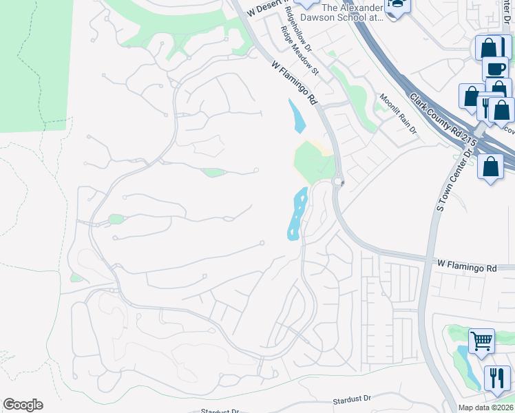 map of restaurants, bars, coffee shops, grocery stores, and more near 9 Hawk Ridge Drive in Las Vegas