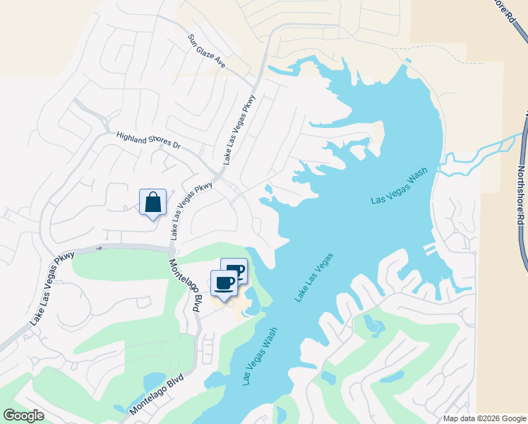 map of restaurants, bars, coffee shops, grocery stores, and more near 6 Sunrise Beach Circle in Henderson