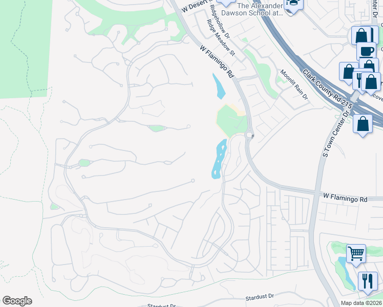 map of restaurants, bars, coffee shops, grocery stores, and more near 9 Hawk Ridge Drive in Las Vegas