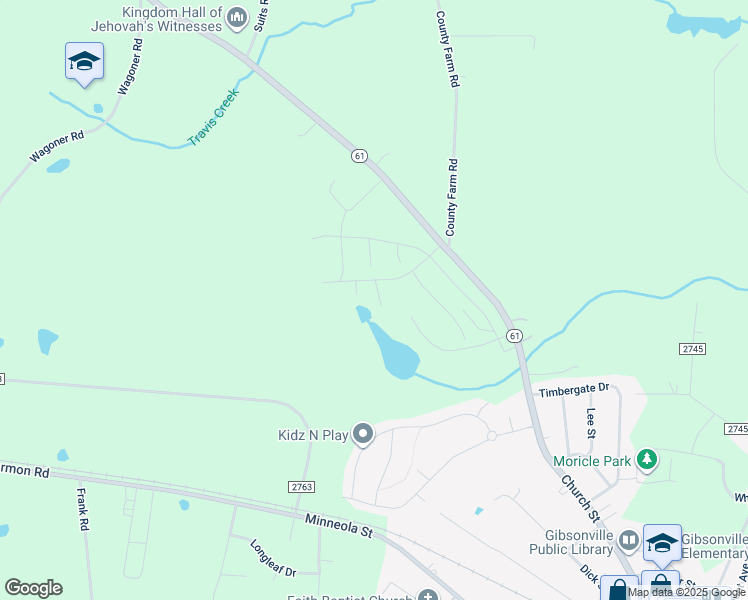map of restaurants, bars, coffee shops, grocery stores, and more near 517 Fife Court in Gibsonville