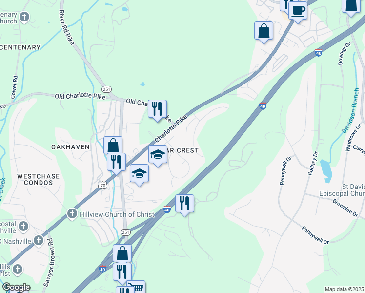 map of restaurants, bars, coffee shops, grocery stores, and more near 308 Williams Ct in Nashville