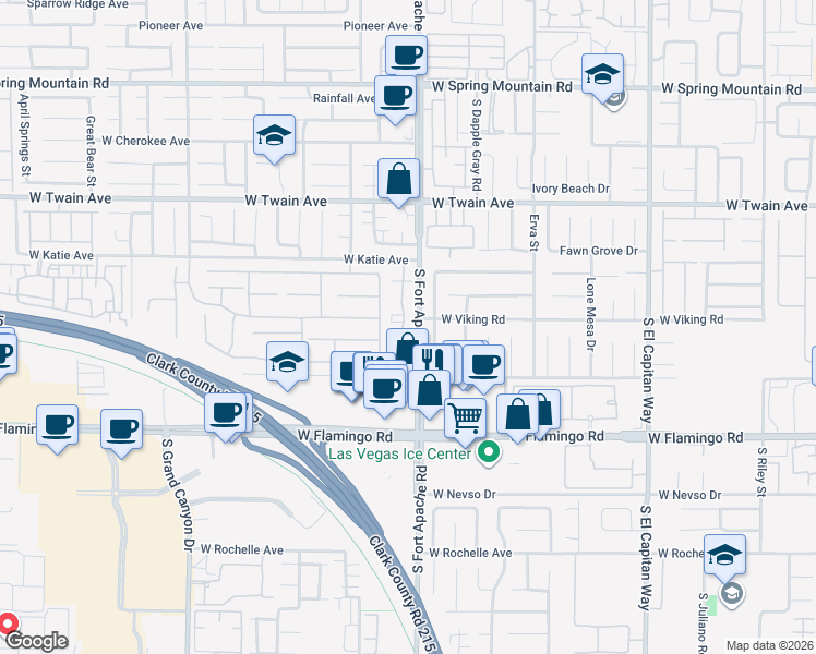 map of restaurants, bars, coffee shops, grocery stores, and more near 3910 Starfield Lane in Las Vegas