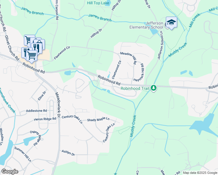 map of restaurants, bars, coffee shops, grocery stores, and more near 533 Mill Pond Drive in Winston-Salem