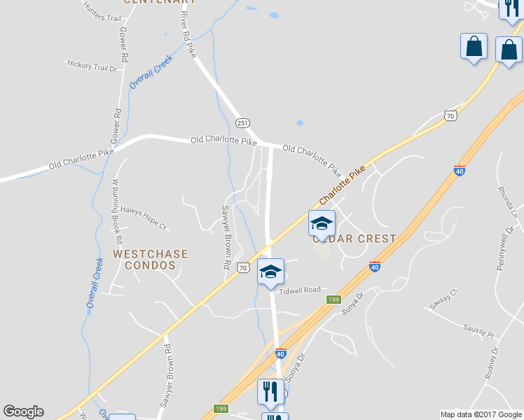 map of restaurants, bars, coffee shops, grocery stores, and more near 2343 Traemoor Village Drive in Nashville