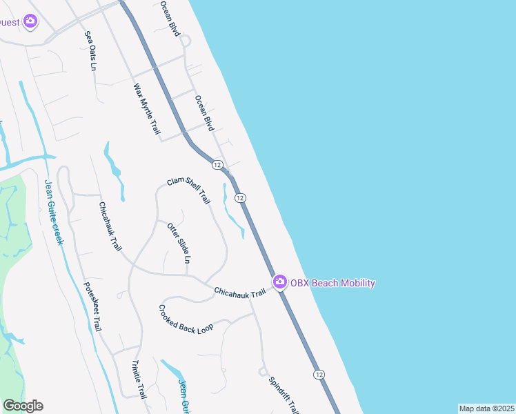 map of restaurants, bars, coffee shops, grocery stores, and more near 124 Ocean Boulevard in Kitty Hawk