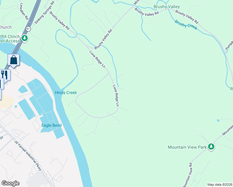 map of restaurants, bars, coffee shops, grocery stores, and more near 232 Lone Ridge Lane in Clinton