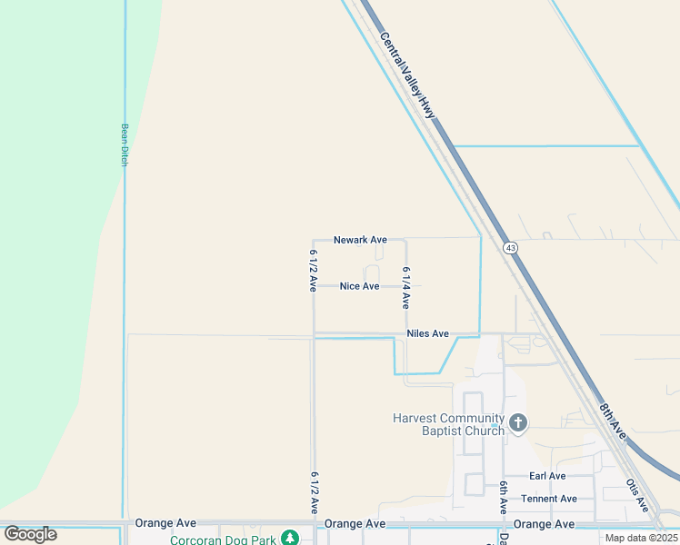 map of restaurants, bars, coffee shops, grocery stores, and more near 6432 Nice Avenue in Corcoran