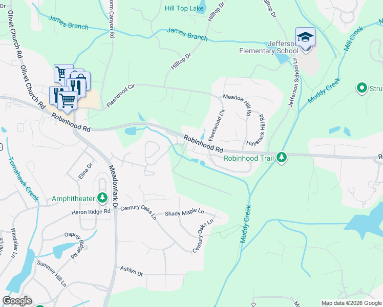 map of restaurants, bars, coffee shops, grocery stores, and more near 411 Mill Pond Drive in Winston-Salem