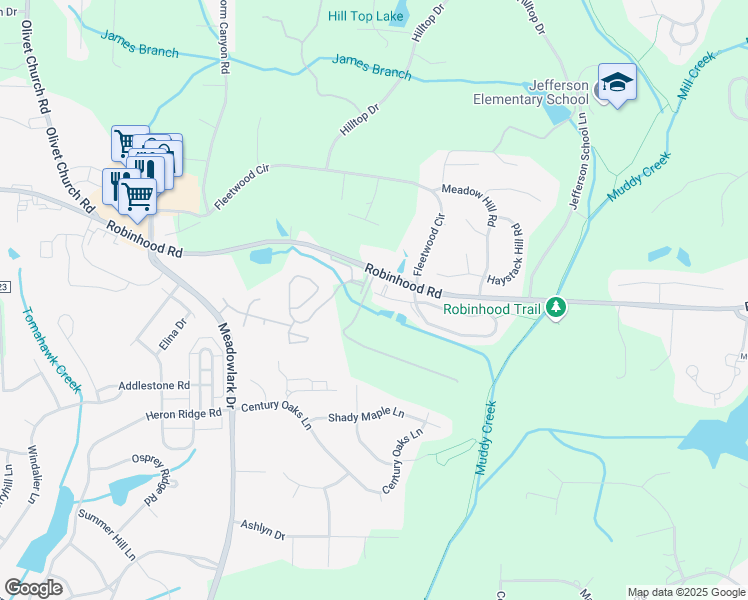 map of restaurants, bars, coffee shops, grocery stores, and more near 411 Mill Pond Drive in Winston-Salem