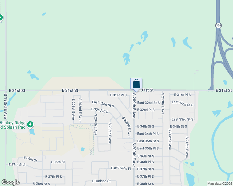 map of restaurants, bars, coffee shops, grocery stores, and more near 20567 East 31st Place South in Broken Arrow