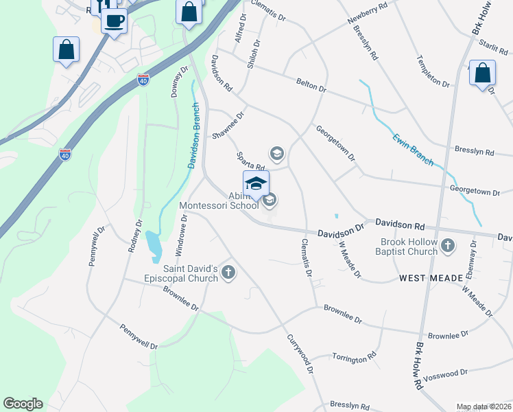 map of restaurants, bars, coffee shops, grocery stores, and more near 914 Davidson Drive in Nashville